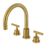 Kingston Brass Manhattan Two-Handle Roman Tub Faucet, Brushed Brass - KS8327CML